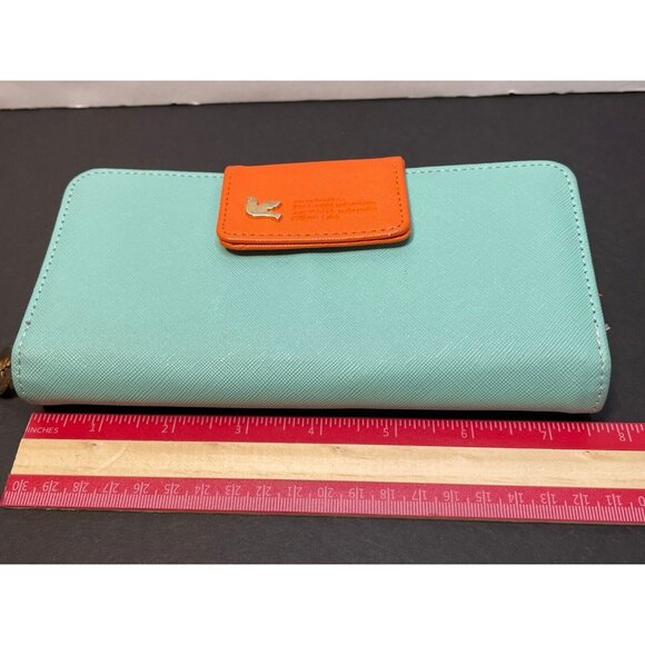 Shinzi Katoh clutch purse wallet canvas zipper blue - Picture 8 of 9